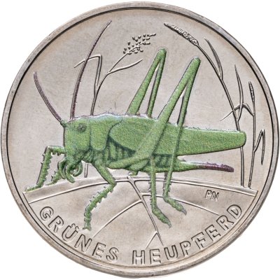 купить Германия 5 евро 2024 "Царство насекомых - Зеленый кузнечик"