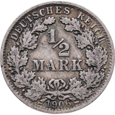 купить Германия 1/2 марки 1906, знак монетного двора: "A" - Берлин