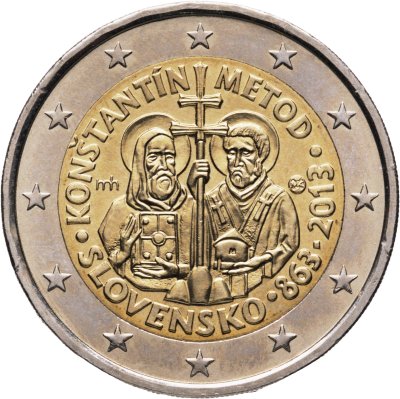 купить Словакия 2 евро 2013 "1150 лет прибытия Кирилла и Мефодия с миссией в Великую Моравию"