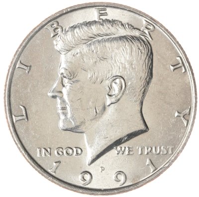 купить США 50 центов (1/2 доллара, half dollar) 1991 P Kennedy Half Dollar (Кеннеди) знак монетного двора "P" - Филадельфия