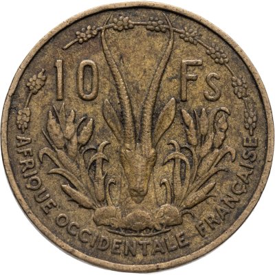 купить Французская Западная Африка 10 франков (francs) 1956