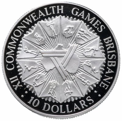 купить Австралия 10 долларов (dollars) 1982 XII Игры Содружества в Брисбене