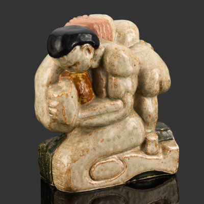 купить Скульптура "Семья", скульптор Henry Heerup (1907-1993 гг.), Royal Copenhagen — Aluminia, керамика, поливы, Дания, 1940-1969 гг.