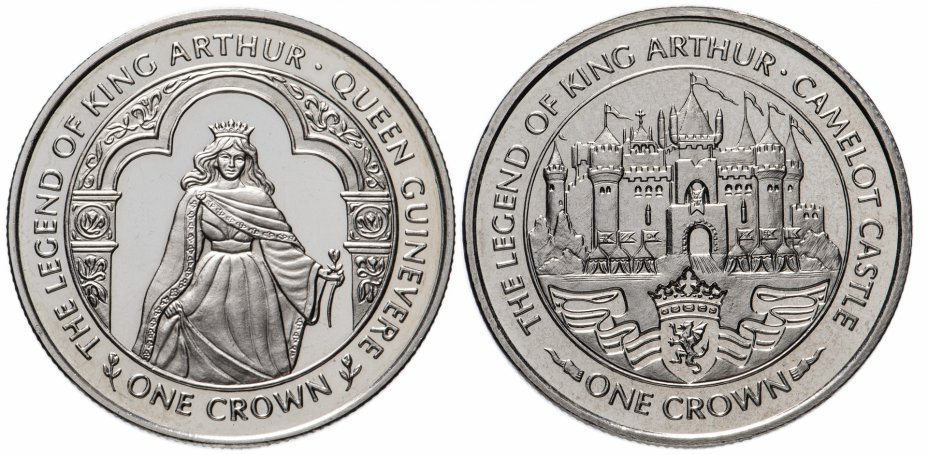 купить Остров Мэн набор из 2-х монет 1 крона 1996 "Легенды о Короле Артуре"