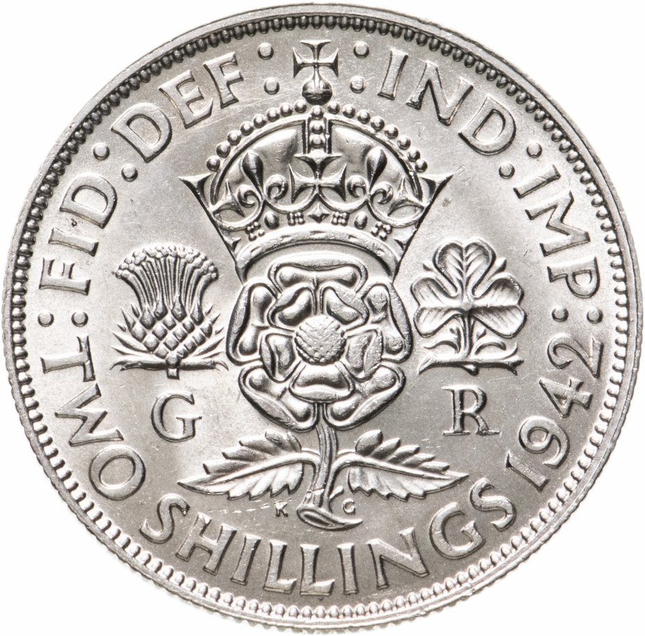 купить Великобритания 2 шиллинга  (флорин, shillings) 1942