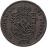 Купить Бельгия 2 сантима (centimes) 1870 Надпись на французском - 'DES BELGES'
