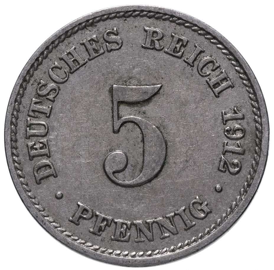 купить Германия 5 рейх пфеннигов 1912 "Е"