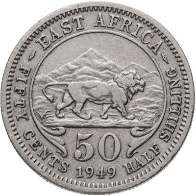 купить Британская Восточная Африка 50 центов (cents) 1949