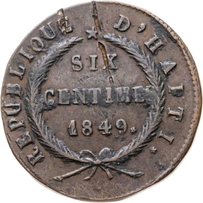 купить Гаити 6 сантимов 1849