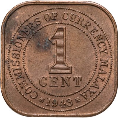 купить Малайя 1 цент (cent) 1943