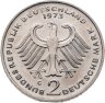 Купить Германия 2 марки 1973 G Конрад Аденауэр, 20 лет Федеративной Республике (1949-1969) знак монетного двора: "G" - Карлсруэ