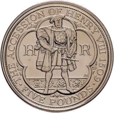 купить Великобритания 5 фунтов (pounds) 2009 "500 лет со дня восхождения Генриха VIII"