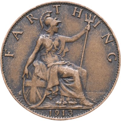 купить Великобритания 1 фартинг (farthing) 1913