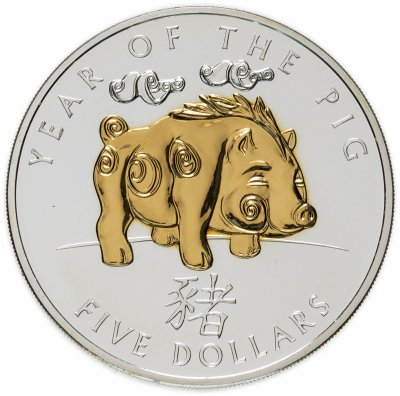 купить Соломоновы острова 5 долларов 2007 "Китайский гороскоп - Год свиньи"