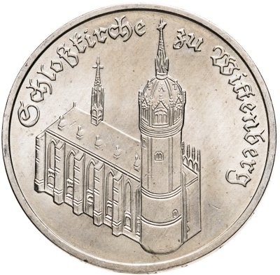 купить Германия (ГДР) 5 марок 1983 Замковая церковь в Виттенберге