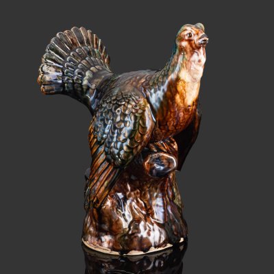 купить Статуэтка "Глухарь", керамика, поливы, СССР, 1950-1970 гг.