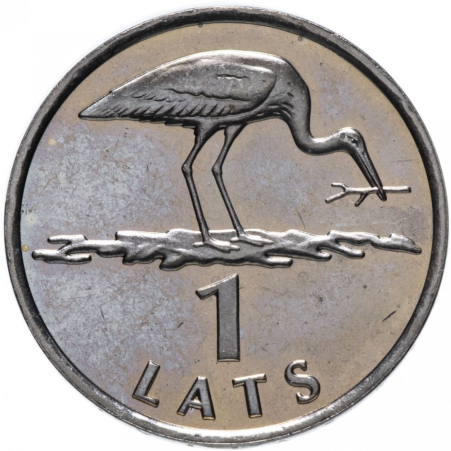 купить Латвия 1 лат 2001 "Аист"