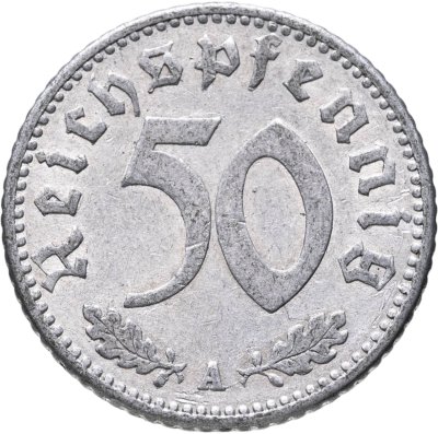 купить Германия, Третий рейх 50 рейхспфеннигов 1935, знак монетного двора "A" — Берлин