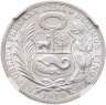 Купить Перу 1 соль 1916 в слабе NGC MS62