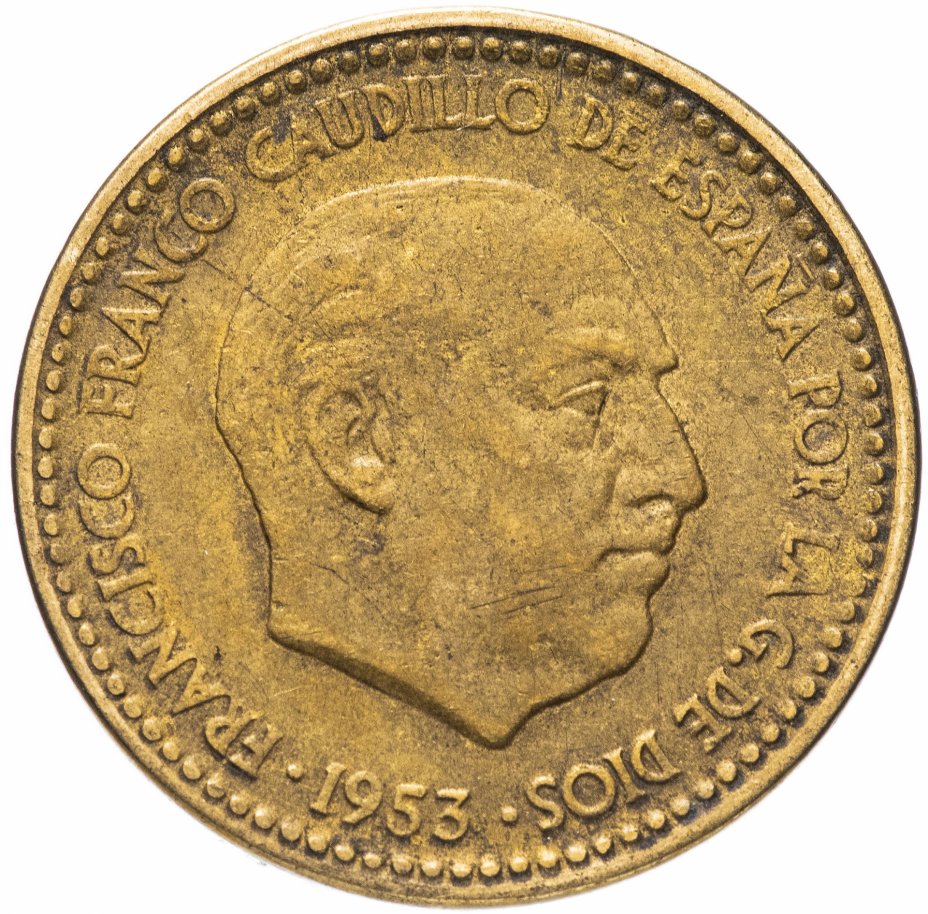 купить Испания 1 песета (peseta) 1953