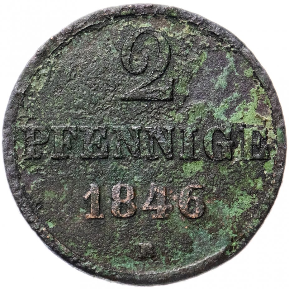 купить Германия, Королевство Ганновер 2 пфеннига 1846 В
