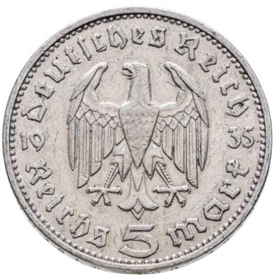 купить Германия, Третий Рейх 5 рейхсмарок (reichsmark) 1935 J