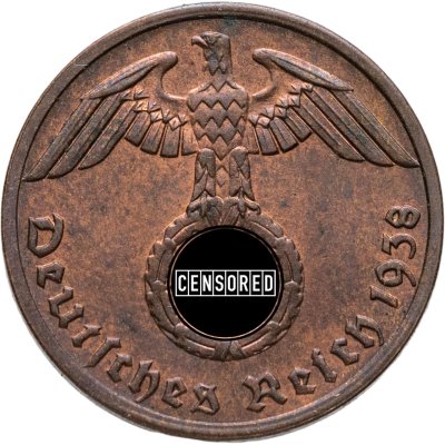 купить Германия, Третий рейх 1 рейхспфенниг (reichspfennig) 1938, знак монетного двора: "A" - Берлин