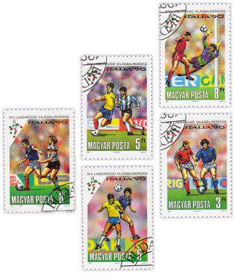 купить Венгрия набор из 5 марок "Спорт. Футбол. Чемпионат мира в Италии 1990"