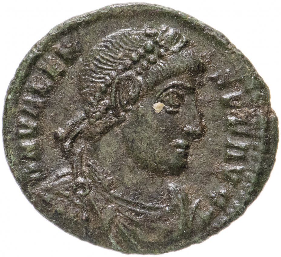 купить Римская Империя, Валент , 364–378 годы, Нуммий (реверс: император идет вправо, волочит за волосы пленника)