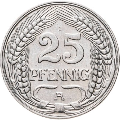 купить Германия 25 пфеннигов (pfennig) 1910 A