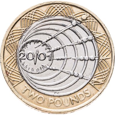 купить Великобритания 2 фунта (pounds) 2001 "Столетие трансатлантическому радио"