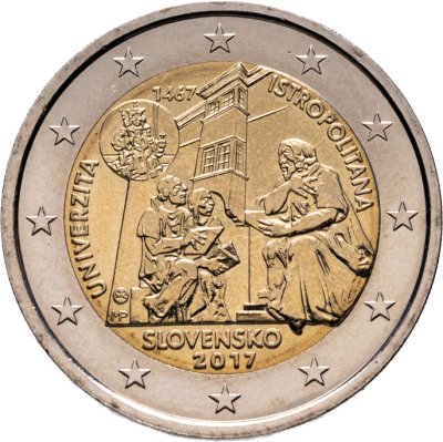 купить Словакия 2 евро (euro) 2017 "550 лет Истрополитанской академии"