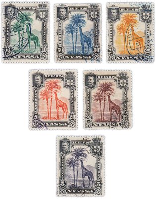 купить Ньяса (Мозамбик) набор из 6 марок 1901-1921 "Фауна"