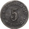 Купить Германия "Эльберфельд" 5 пфеннигов 1917 нотгельд