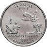 Купить США 1/4 доллара (квотер, 25 центов) 2004 "Штат Флорида", знак монетного двора "D" - Денвер