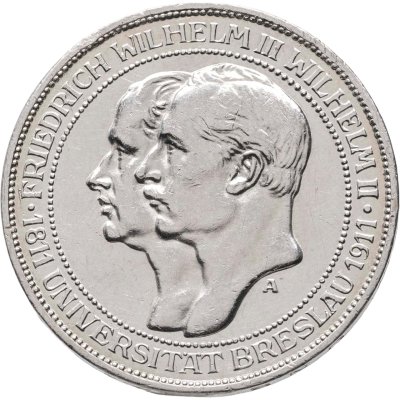 купить Германия, Пруссия 3 марки 1911 "100-летие Университета Бреслау (Вроцлава)"