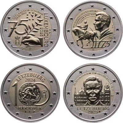 купить Люксембург 2 евро 2024-2025 набор из 4-х монет пруф в футляре с сертификатом