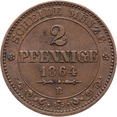 купить Германия, Саксония 2 пфеннига 1864