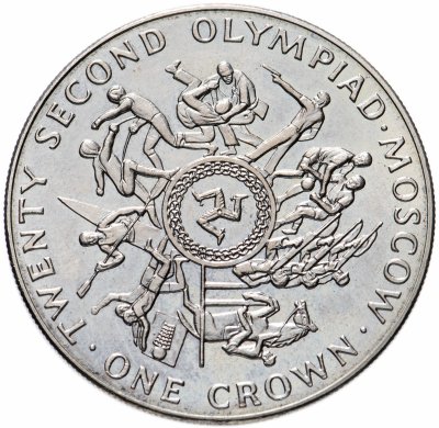 купить Остров Мэн 1 крона 1980 "XXII летние Олимпийские игры, Москва 1980"