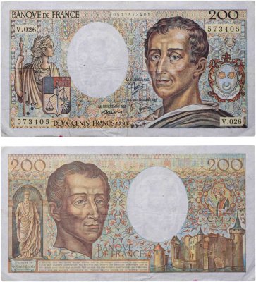купить Франция 200 франков 1984 (Montesquieu, барон де Монтескьё) Pick 155
