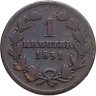 Купить Германия, Баден 1 крейцер 1851