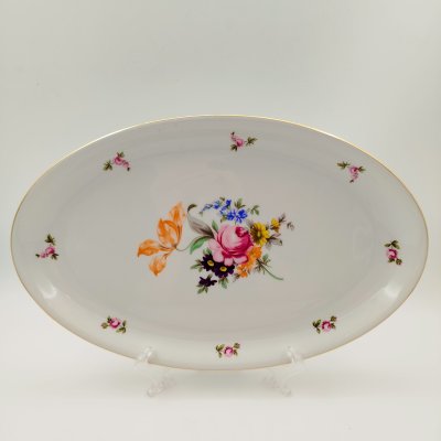 купить Селёдочница с цветочным декором, фарфор, деколь, золочение, Bohemia (Neurohlau), Чехословакия, 1970-1990 гг.