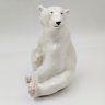 Купить Статуэтка "Белый медведь сидящий", скульптор Воробьев Б.Я., фарфор, роспись, Ленинградский опытный завод (ЛОЗ), СССР, 1970-1980 гг.