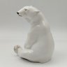 Купить Статуэтка "Белый медведь сидящий", скульптор Воробьев Б.Я., фарфор, роспись, Ленинградский опытный завод (ЛОЗ), СССР, 1970-1980 гг.