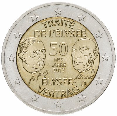 Купить Германия 2 евро 2013 A "50 лет Елисейскому договору о франко-германской дружбе"