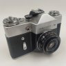 Купить Фотоаппарат "Зенит-В" с объективом "Индустар-50-2" в оригинальном кофре, металл, пластик, кожа, стекло, Красногорский механический завод (КМЗ), СССР, 1970 г.