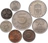 Купить Швеция набор из 8 монет 1, 5, 10, 25, 50 эре (ore) , 1, 5 крон 1950-2007