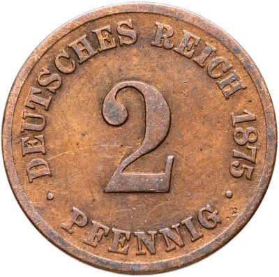 купить Германия 2 пфеннига (pfennig) 1875, знак монетного двора: "C" - Франкфурт-на-Майне