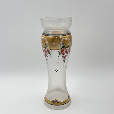 купить Ваза в стиле модерн с цветочным декором, стекло, матовое, золочение, Западная Европа, 1960-1980 гг.