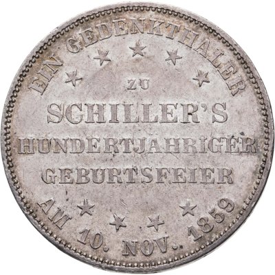 купить Германия, Франкфурт 1 талер 1859 "100 лет со дня рождения Шиллера"